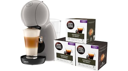 Con 15 bares de potencia, esta cafetera de KRUPS prepara cafés intensos y cremosos.