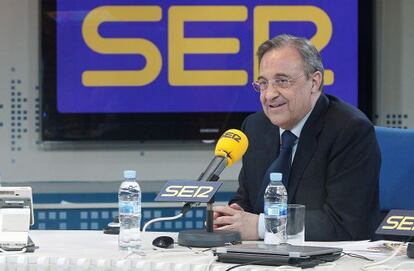Florentino Pérez, antes de la entrevista en la SER.