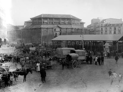 1930 (aproximadamente). Mercado de la Cebada   Servicio Fotográfico Municipal.   Museo de Historia de Madrid