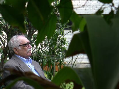 Gabriel García Márquez en su jardín de Ciudad de México, retratado por su amigo Guillermo Angulo, autor de 'Gabo + 8'.