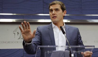 Albert Rivera, este miércoles en el Congreso.