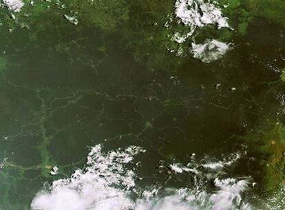 Vista por satélite de la República Democrática del Congo