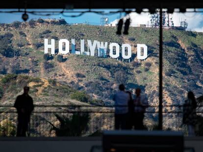 El cartel de Hollywood, situado en el Monte Lee, en Los Ángeles, California.
