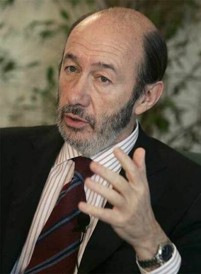 El ministro del Interior, Alfredo Pérez Rubalcaba.