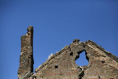 Parte de las ruinas de la iglesia de San Pedro en Polvoranca (Leganés).