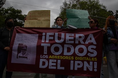 Protesta de estudiantes del Instituto Politécnico Nacional, en Ciudad de México, en octubre de 2023.