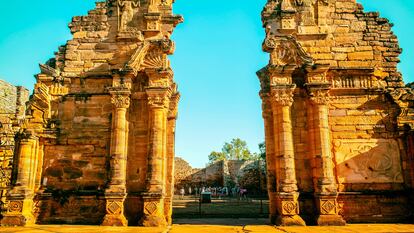 Ruinas de la reducción de San Ignacio Miní, en Misiones (Argentina).