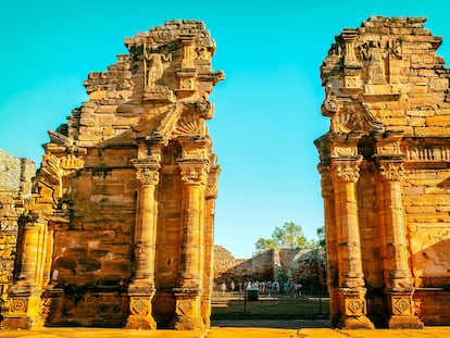 Ruinas de la reducción de San Ignacio Miní, en Misiones (Argentina).