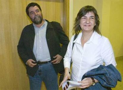 Joseba Álvarez y Marije Fullaondo, momentos antes de la rueda de prensa en San Sebastián.