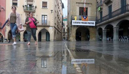 Una estelada a l'Ajuntament de Vic.