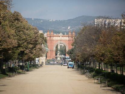 El parque de la Ciutadella cerrado, el pasado 10 de octubre.