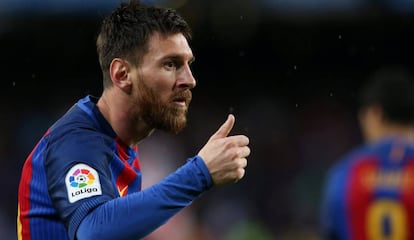 Messi, en el partido ante el Sevilla.