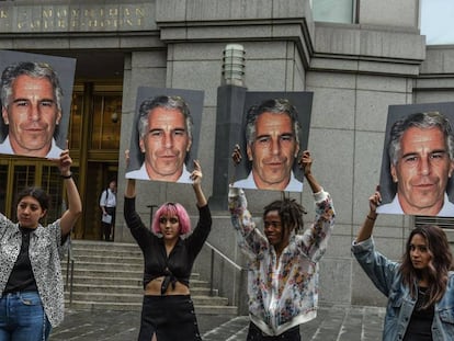 Protesto contra Epstein o passado 8 de julho ante o tribunal de Nova York.