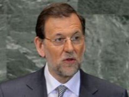 El presidente del Gobierno, Mariano Rajoyn el la Asamblea de la ONU