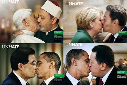 La polémica campaña de Benetton (2011) 
	

	Amparada bajo el lema “Unhate” en consonancia con la fundación homónima de Benetton que lucha contra la discriminación, en estas controvertidas campañas se pudieron ver “besos” como el de Obama a su homólogo chino Hu Jintao. Unos anuncios difíciles de olvidar.