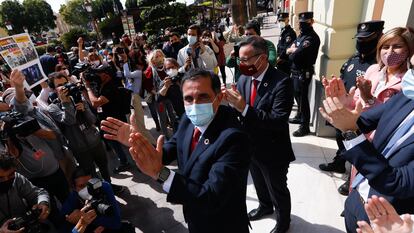 José Antonio Serrano tras ser proclamado alcalde de Murcia.