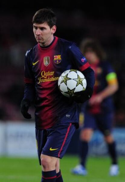 Messi, durante el partido ante el Benfica