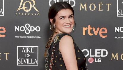 Amaia Romero a su llegada a la gala de los Goya, el 2 de febrero de 2019 en Sevilla.