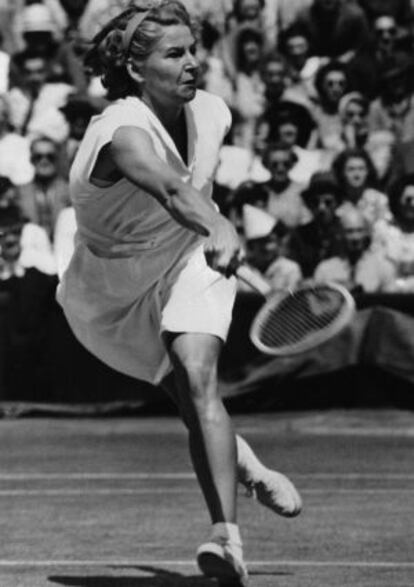 Louis Brough, en la final de Wimbledon de 1948.