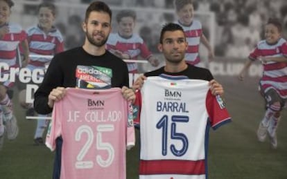 Presentaci&oacute;n del meta Jes&uacute;s Fern&aacute;ndez y David Barral en el Granada. 