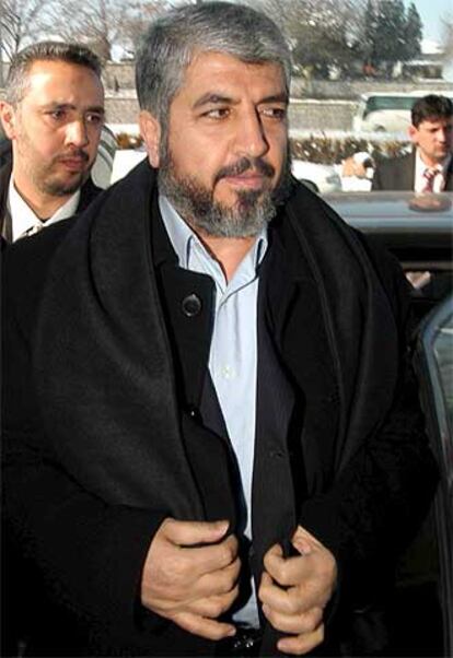 El líder político de Hamas, Khaled Mashaal, a su llegada a Ankara (Turquía).