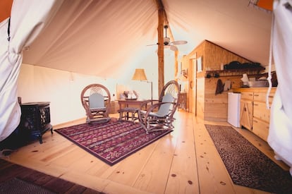 Interior. 'Glamping' en Noruega.