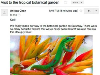 Gmail muestra las imágenes adjuntas por defecto.