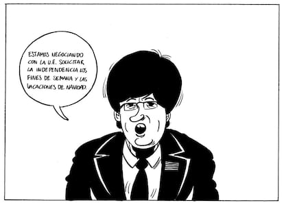 "En política, lo más importante es saber negociar. Creo que el resto de España estaría de acuerdo en que Cataluña fuera independiente los findes si el domingo se está en la cama a las diez y el lunes está todo recogido y ordenado".