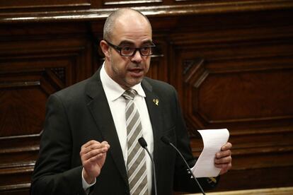 Miquel Buch, en una imagen en el Parlament de Cataluña la pasada semana.