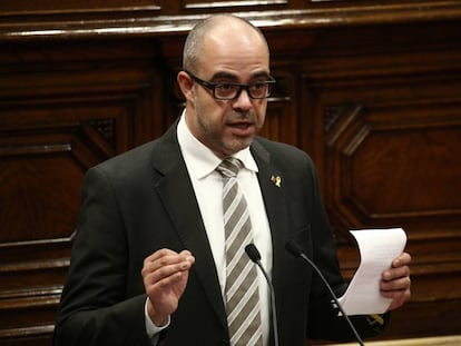 Miquel Buch, en una imagen en el Parlament de Cataluña la pasada semana.