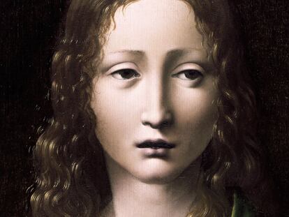 <i>El Salvador adolescente</i> se ha atribuido alternativamente a Leonardo, su círculo y su alumno Giovanni Boltraffio.