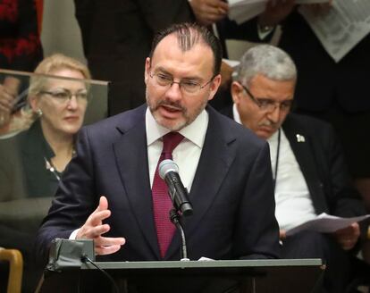 El excanciller mexicano, Luis Videgaray, en una acto en Naciones Unidas.