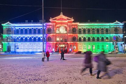 Fachada del Ateneum Art Museum durante el Lux Helsinki 2016, celebrado en la capital finlandesa del 6 al 10 de enero.