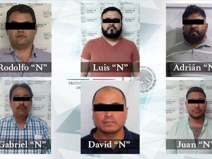 Los detenidos, en una imagen proporcionada por la fiscalía mexicana.