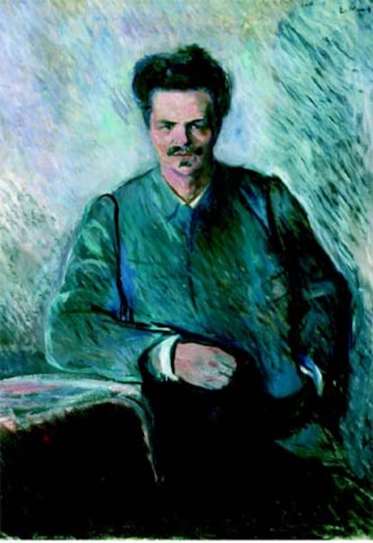 Retrato de August Strindberg pintado por Edvard Munch.