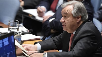 António Guterres, durante una intervención ante el Consejo de Seguridad