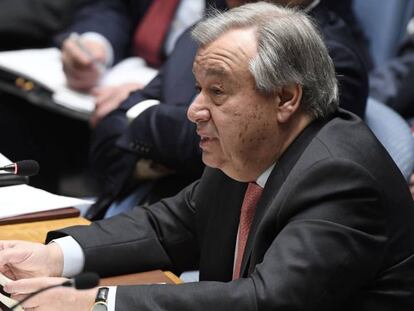 António Guterres, durante una intervención ante el Consejo de Seguridad