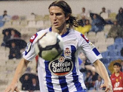 Filipe Luis en un momento del partido contra el Mallorca