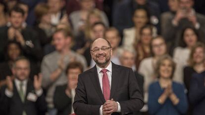 Martin Schulz, no congresso do SPD em Berlim onde foi eleito novo líder do partido e candidato a chanceler