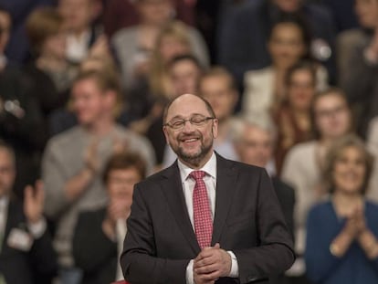 Martin Schulz, no congresso do SPD em Berlim onde foi eleito novo líder do partido e candidato a chanceler