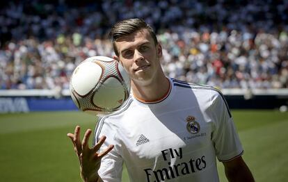 Bale, en su presentación como nuevo jugador del Madrid