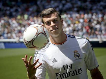 Bale, en su presentación como nuevo jugador del Madrid