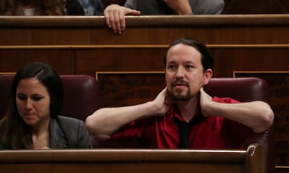 Pablo Iglesias e Ione Belarra, en una imagen de octubre de 2018.