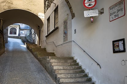 Cuesta de subida a Kapuzinerberg, la calle en la que vivió Stefan Zweig en Salzburgo.