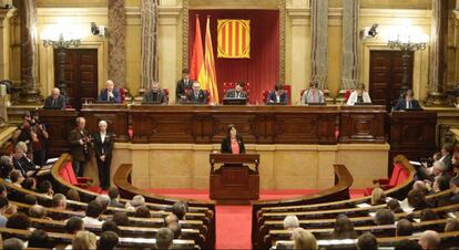 Un momento del pleno del Parlament de Cataluña de este miércoles.