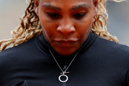 Serena , durante el partido de la primera ronda contra Ahn.