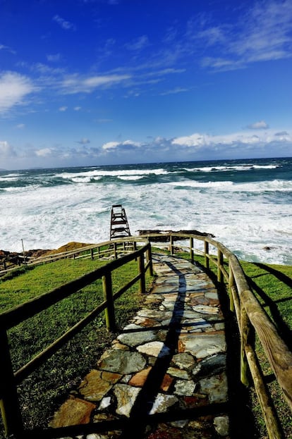 El mar en Caión (Laracha), donde se encuentra el restaurante Zarra.