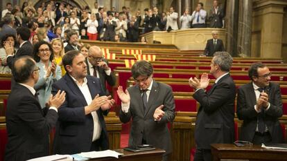 Pleno del debate parlamentario para aprobar la ley del referéndum.