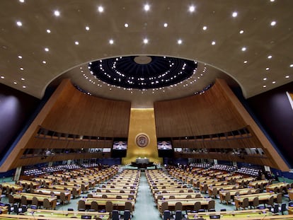 Sala de la Asamblea General de la ONU en la sede de la organización en Nueva York.