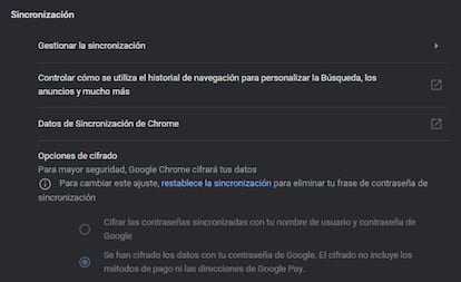 Configuración de Chrome.